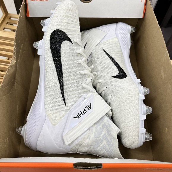 Nike Alpha Menace Elite 2 Detachable Football cleats White Black Mens Size‎ 14.5 - Picture 9 of 11